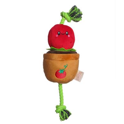 Tomato Treat-and-Tug Dog Toy